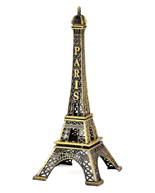 Paris Eiffel Tower Metal Figurine Statue, Bronze Finish