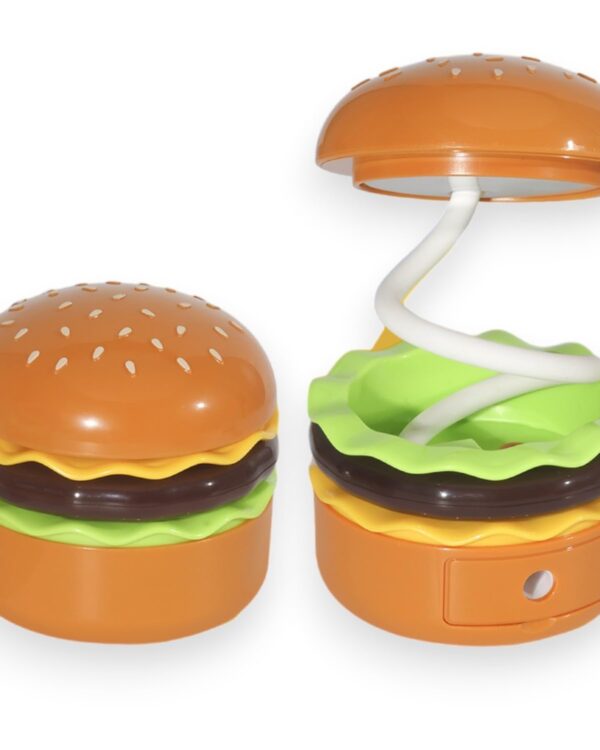 Burger Shaped LED Desk Lamp with Storage Drawe